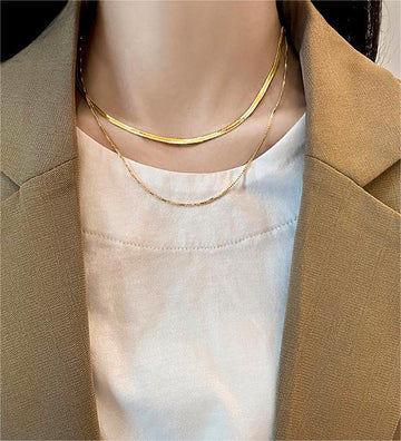 Four Row Dainty Chain Necklace